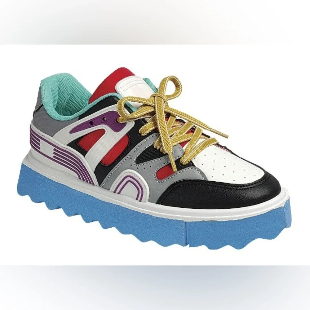 Forever Link Women's Multicolored Chunky Platform Sneakers Size 5.5